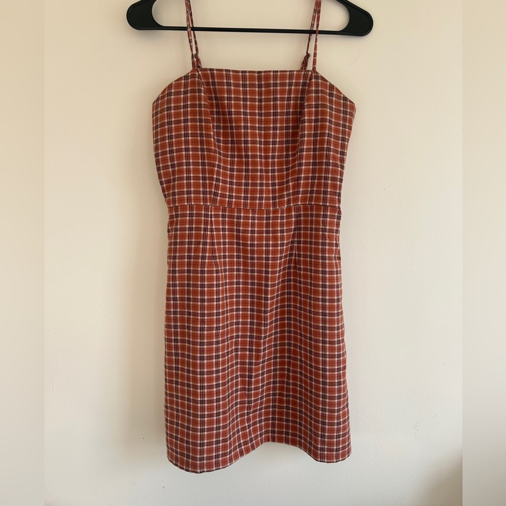 Plaid gingham mini dress
